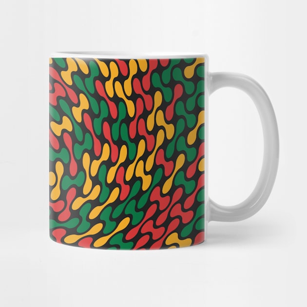 Twisted Metaballs Pattern (Rasta Colours) by John Uttley